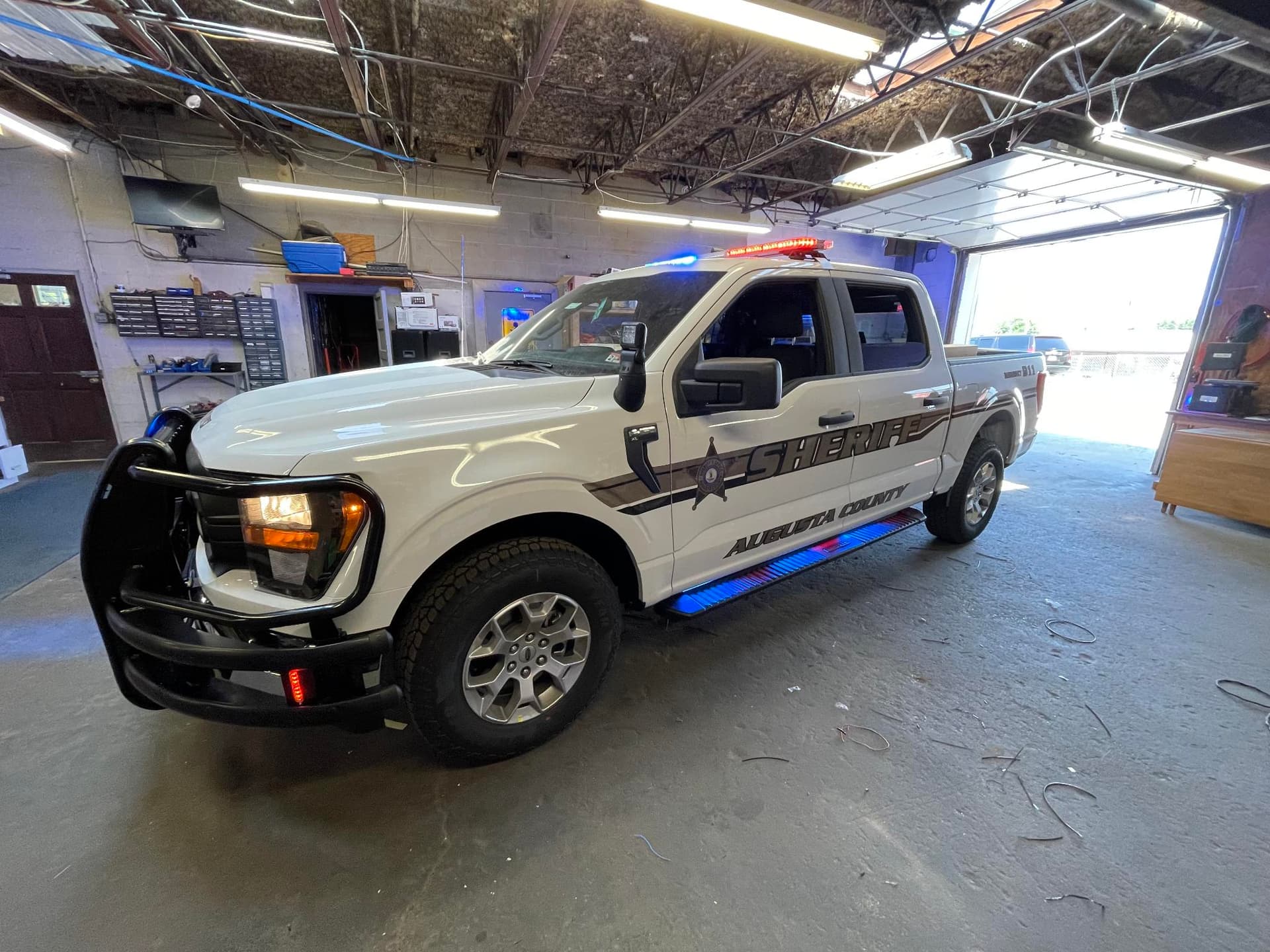 Augusta County Sheriff truck with emergency LED lighting